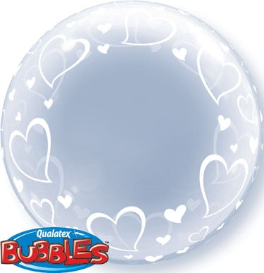 24" Stylish Hearts Deco Bubble Balloon