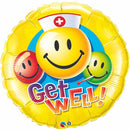 Get Well! Smiley Faces Balloon