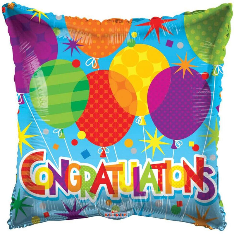 18" Congratulations Patterned Square Balloon