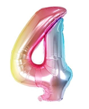 30"  Number 4 Gradient Balloon