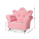 Child's Crown Armchair - Pink Faux Leather