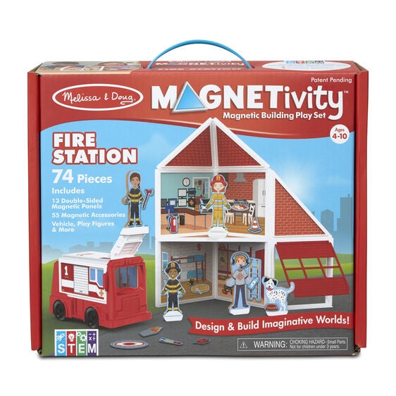 Magnetivity Magnetic Building Play Set Fire Station