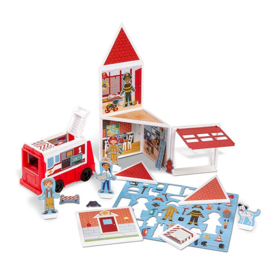 Magnetivity Magnetic Building Play Set Fire Station