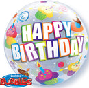 Birthday Colourful Cupcakes Plastic Bubble Balloons
