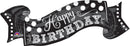 40" Jumbo Happy Birthday Black & White Chalkboard Balloon