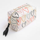 Multi Outline Hearts Foil Cube Cosmetic Bag