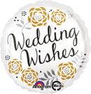 18" Wedding Wishes Flowers Balloon