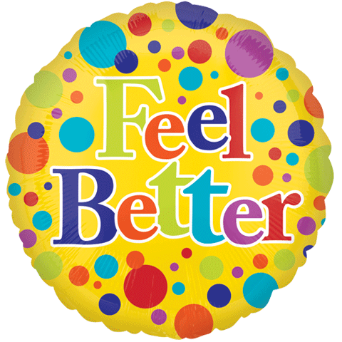 18" Feel Better Bright Polka Dots Balloon