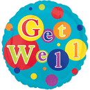 18" Get Well Bright Polka Dots Balloon