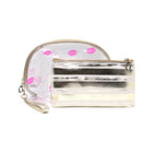 2 Pc Metallic Kiss Cosmetic Bag Set