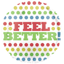 18"  Feel Better! Retro Tone Dots Balloon