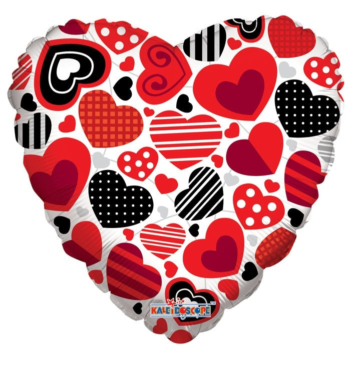 18" Decorative Pattern Heart Balloon
