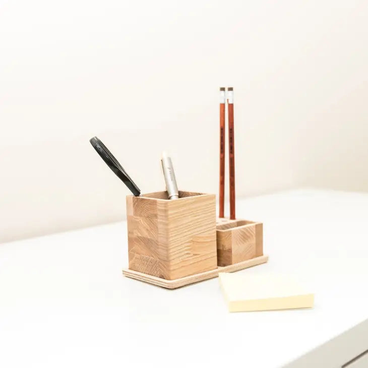 Wooden desk organizer - 2 piece desk organizer