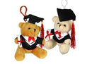 5" Plush Graduation Bear Zipper Pull Keychain