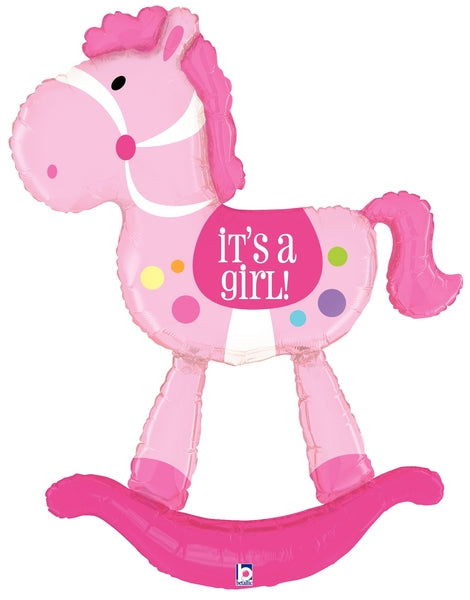 5 Foot Rocking Horse It's A Girl Balloon