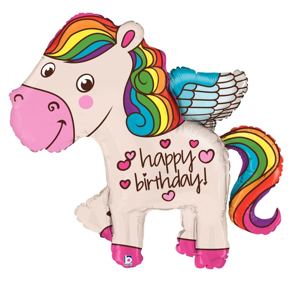 45" Happy Birthday! Unicorn Balloon