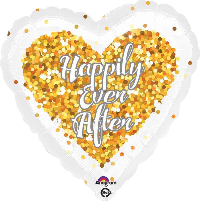 18" Confetti Happily Ever After Heart Balloon