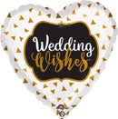 18" Wedding Wishes Gold Balloon