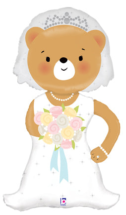 Foil Shape Linky Bride Bear Balloon