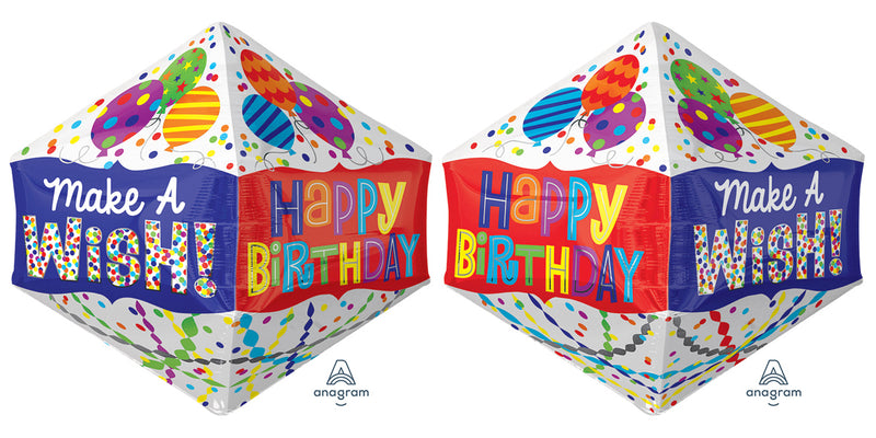 Anglez Happy Birthday Make A Wish Foil Balloon