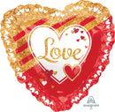 Jumbo Red & Gold Love Ruffle Balloon