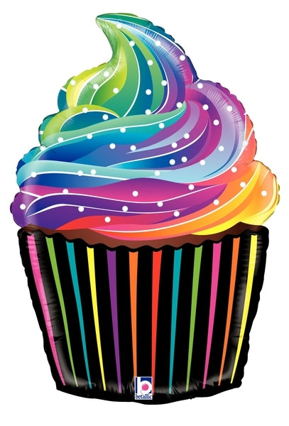27"  Rainbow Cupcake Balloon