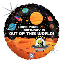 Holographic Balloon Packaged Alien Birthday