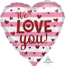 18" We Love You! Glitter Heart Balloon