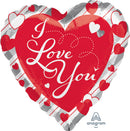 Love Red Heart & Silver Stripes