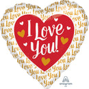 I Love You Gold Heart Balloon