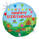 18" Holographic Happy Birthday Pixel Balloon