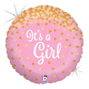 It's a Girl Holographic Glittering Balloon