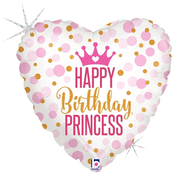 Glitter Happy Birthday Princess Balloon