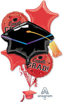 Red Graduation Balloon Bouquet