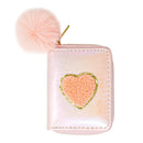 Shiny Heart Patch Wallet: Pink