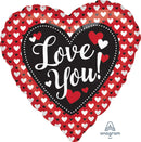 18" Love You! Heart to Heart Balloon