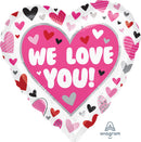 18" We Love You! Hearts Balloon