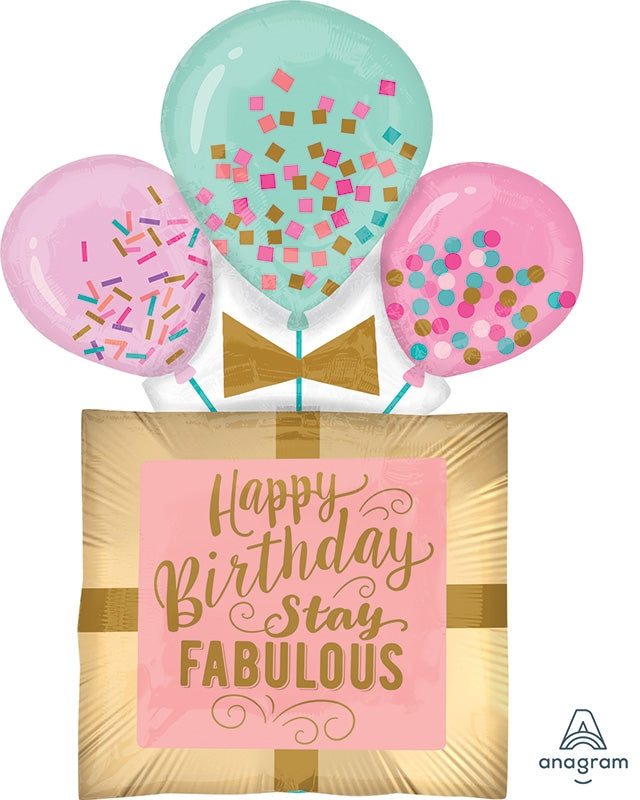 32" Jumbo Happy Birthday Stay Fabulous Gift Balloon