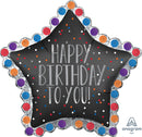 Jumbo Happy Birthday to You! Satin Star Balloon