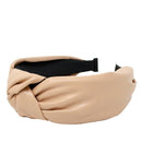 Cream Leather Knotted Headband