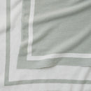 Sage Tuxedo Stripe Reversible Cotton Knit Baby Blanket