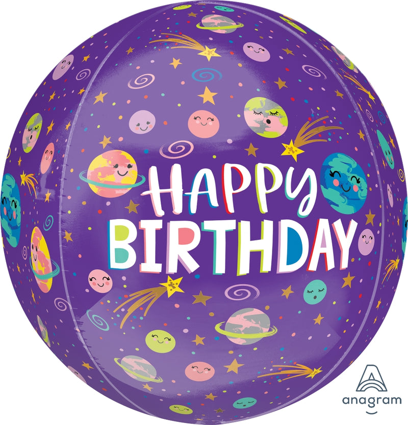Smiling Galaxy Happy Birthday Foil Balloon