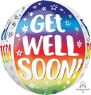 Orbz XL Get Well Soon Silver Rainbow Foil Balloon