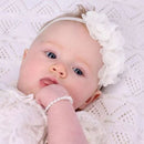 Sterling Silver White Swarovski Pearl Baby Bracelet