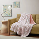 Shaggy Faux Fur Throw, Pink 50x60
