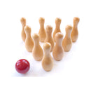 Tabletop Bowling Set - Natural Wood and Red Ball
