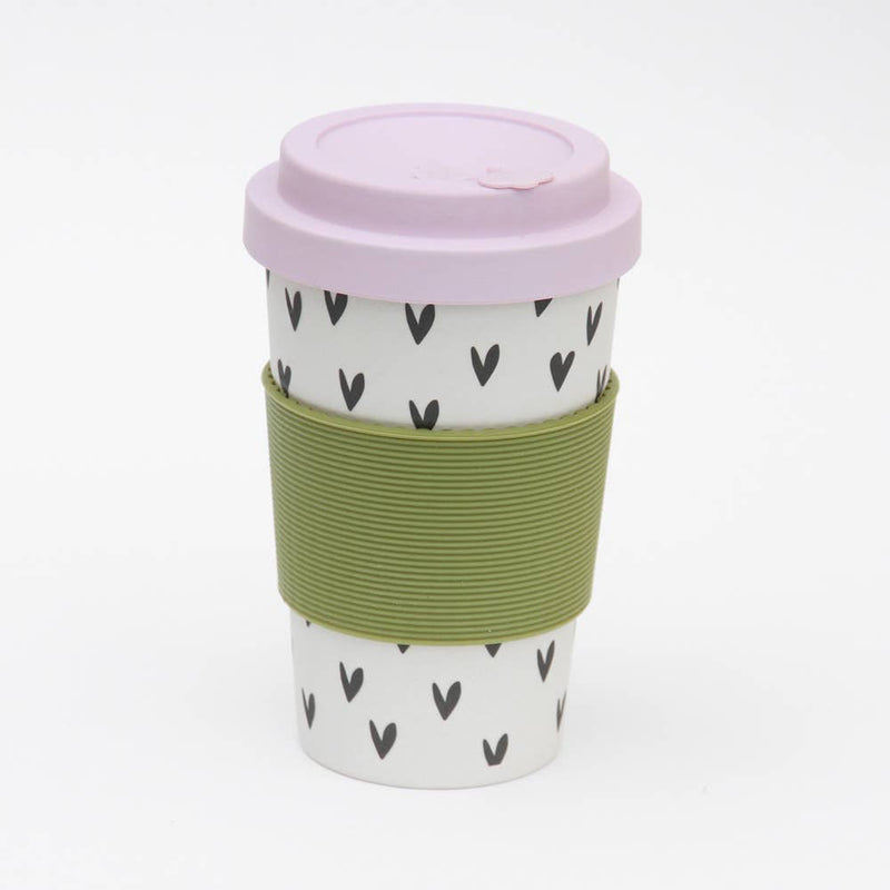 Scattered Hearts Bamboo Coffee Cup