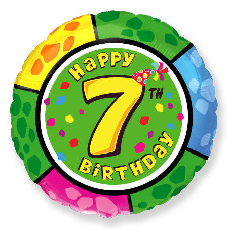 18" Happy 7th Birthday Balloon