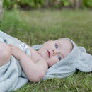 Hooded towel rabbit silver grey