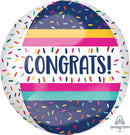 Colorful Congrats Orbz Foil Balloon